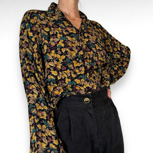 Vintage Multicolor Floral Button Down Shirt